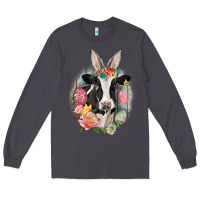 Smoke Happy Easter Cow Easter Day Long Sleeve Tee - CowGirlArtShop