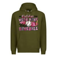 Army Green in october we wear pink and watch  baseball Premium Hoodie - FaDigitalArtStudio