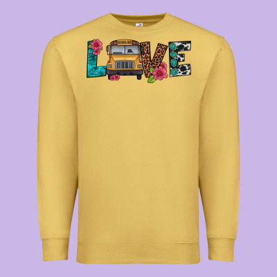 Love School Bus Premium Sweatshirt Designed By Artiststas