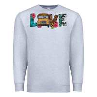 Heather Grey love school bus Premium Sweatshirt - Artiststas