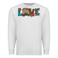 Oatmeal Heather love school bus Premium Sweatshirt - Artiststas