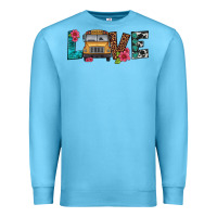 Ocean Blue love school bus Premium Sweatshirt - Artiststas