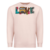 Pale Pink love school bus Premium Sweatshirt - Artiststas