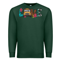 Sports Green love school bus Premium Sweatshirt - Artiststas