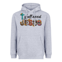 Heather Grey y'all need jesus Heavyweight Hoodie - Artiststas