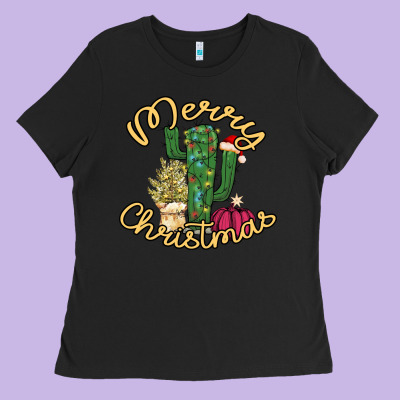 Cactus Christmas Ladies Tee Designed By Bettercallsaul