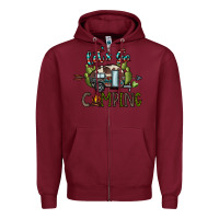Burgundy let's go camping Zipper Hoodie - CowhideDigitalArt