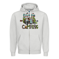 Dove Grey let's go camping Zipper Hoodie - CowhideDigitalArt