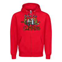 Red let's go camping Zipper Hoodie - CowhideDigitalArt
