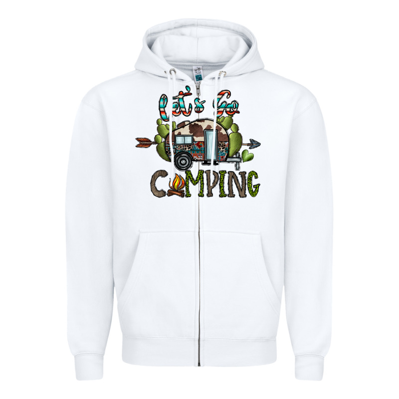 Let's Go Camping Zipper Hoodie by CowhideDigitalArt | Teevron
