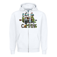 White let's go camping Zipper Hoodie - CowhideDigitalArt