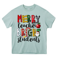 Arona Merry Teacher Bright Students Christmas Heavy Core Tee - LillyAllenDesigns