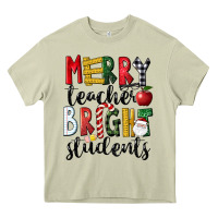 Mossy Merry Teacher Bright Students Christmas Heavy Core Tee - LillyAllenDesigns