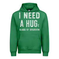 Emerald I Need a HUGe Glass of Bourbon T Shirt Bourbon Gifts for Him Urban Hoodie - minhPixels