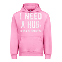 Fuchsia Pink I Need a HUGe Glass of Bourbon T Shirt Bourbon Gifts for Him Urban Hoodie - minhPixels