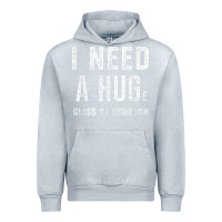 Heather Grey I Need a HUGe Glass of Bourbon T Shirt Bourbon Gifts for Him Urban Hoodie - minhPixels