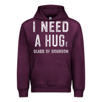 Mauve Wine I Need a HUGe Glass of Bourbon T Shirt Bourbon Gifts for Him Urban Hoodie - minhPixels
