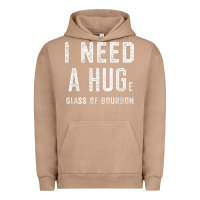 Pigment Burro I Need a HUGe Glass of Bourbon T Shirt Bourbon Gifts for Him Urban Hoodie - minhPixels
