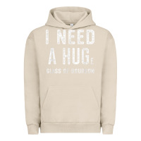 Pigment French Oak I Need a HUGe Glass of Bourbon T Shirt Bourbon Gifts for Him Urban Hoodie - minhPixels