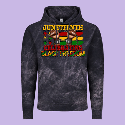 Juneteenth Celebrating Black Freedom Vintage Hoodie Designed By Cowgirlartshop