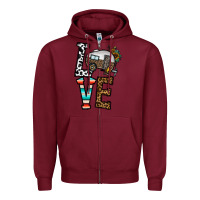 Burgundy love caravan Zipper Hoodie - CowhideDigitalArt