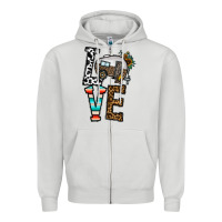 Dove Grey love caravan Zipper Hoodie - CowhideDigitalArt