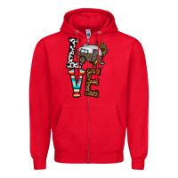 Red love caravan Zipper Hoodie - CowhideDigitalArt