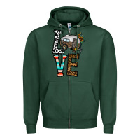 Sports Green love caravan Zipper Hoodie - CowhideDigitalArt