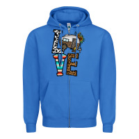 True Royal love caravan Zipper Hoodie - CowhideDigitalArt