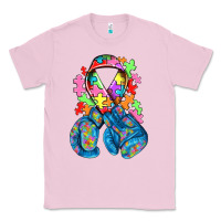 Bubblegum Pink autism awareness with boxing gloves Classic Tee - NancyCooperArtShop