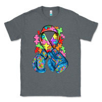 Charcoal Heather autism awareness with boxing gloves Classic Tee - NancyCooperArtShop