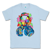 Dusty Blue autism awareness with boxing gloves Classic Tee - NancyCooperArtShop