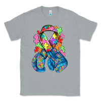 Heather Grey autism awareness with boxing gloves Classic Tee - NancyCooperArtShop