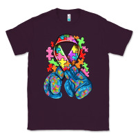 Plum autism awareness with boxing gloves Classic Tee - NancyCooperArtShop