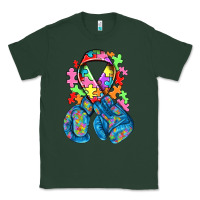 Sports Green autism awareness with boxing gloves Classic Tee - NancyCooperArtShop