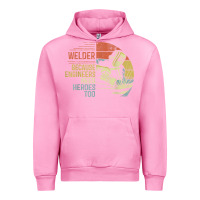 Fuchsia Pink Mens Welder Because Engineers Need Heroes Too Gifts Funny Welding Urban Hoodie - minhPixels