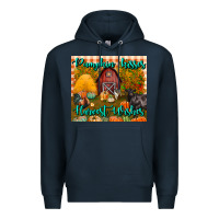 Navy pumpkin kisses harvest wishes tumbler Premium Hoodie - BundleAndBundleShop