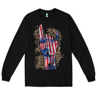 Black Freedom rock hand 4th of july Long Sleeve Tee - CowGirlArtShop