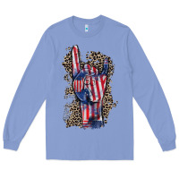 Colony Blue Freedom rock hand 4th of july Long Sleeve Tee - CowGirlArtShop