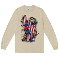 Mushroom Freedom rock hand 4th of july Long Sleeve Tee - CowGirlArtShop