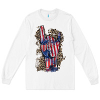 White Freedom rock hand 4th of july Long Sleeve Tee - CowGirlArtShop