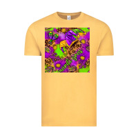 Vintage Mustard Mardi Gras and jester hat seamless pattern Vintage Tee - HowdyJamesFarm