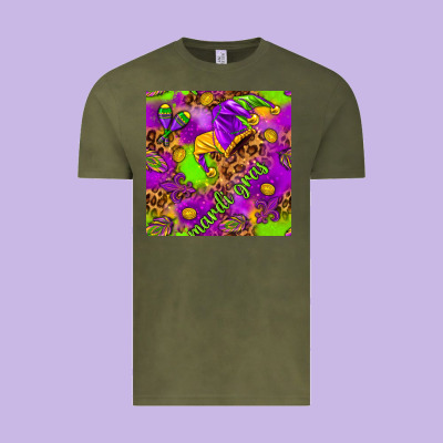 Mardi Gras And Jester Hat Seamless Pattern Vintage Tee Designed By Howdyjamesfarm