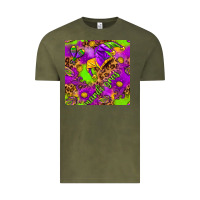 Vintage Olive Mardi Gras and jester hat seamless pattern Vintage Tee - HowdyJamesFarm