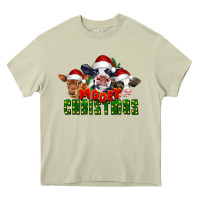 Mossy Mooey Christmas Cows Heavy Core Tee - LillyAllenDesigns
