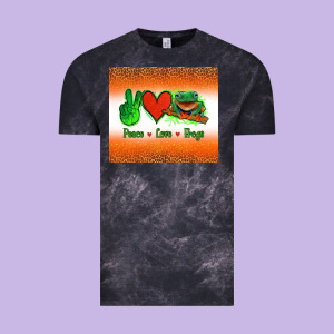 Peace Love Frogs Vintage Tee Designed By Jasminsmagicworld