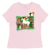 Bubblegum Pink Unicorn Dabbing with Shamrock for St. Patricks Day Ladies Tee - Bettercallsaul