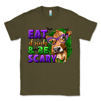 Army Green Eat Drink and Be Scary with Halloween Classic Tee - texasbilliewilder