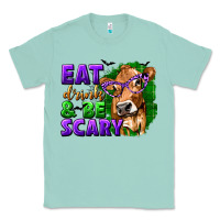 Seafoam Eat Drink and Be Scary with Halloween Classic Tee - texasbilliewilder