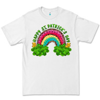 White happy st patricks day rainbow and shamrock Premium Tee - RanaPortraitStore